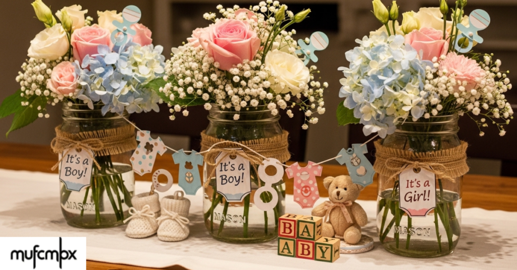 baby shower table set up
