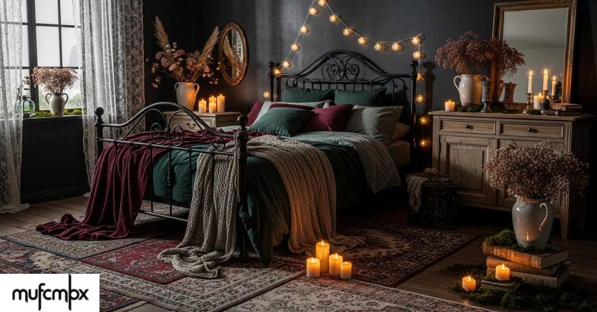 dark cottagecore bedroom